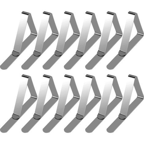 Tischdeckenclips für den Außenbereich – ideal für Familien, Partys, Picknicks, Restaurants usw. – 12er-Pack, silberfarben (1/5)