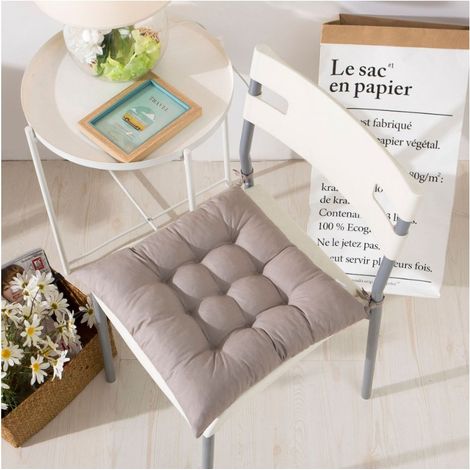 Un coussin de chaise – Dimensions 40 x 40 cm – Couleur unie en velours brossé – Super confortable, prix abordable