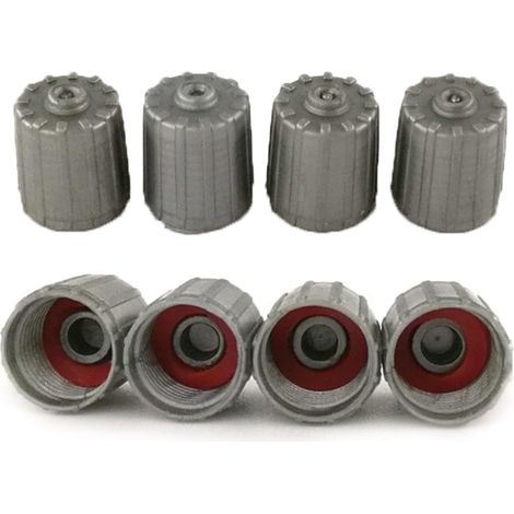 APEX bouchons de valve de pneu gris en plastique avec joint torique pour SUV, motos, camions, vélos, poussettes (1/5)