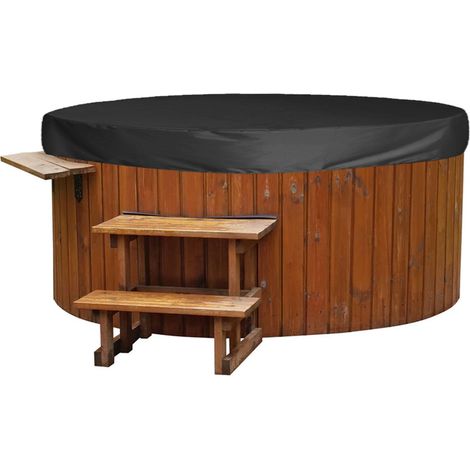 Housses de mobilier d'extérieur - Housse baignoire ronde en taffetas x cm 190 30 polyester argenté Noir