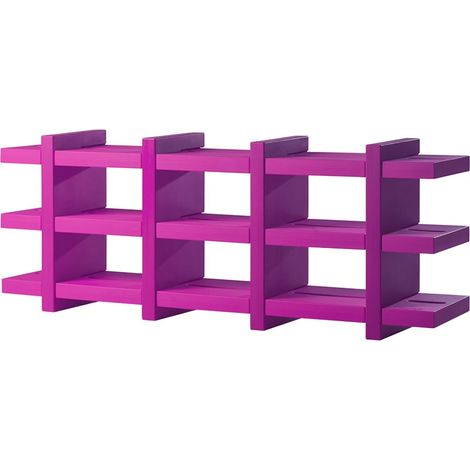 Booky Fucsia dolce - Medio originale Slide libreria autoportante libri colorata polietilene soggiorno casa made in Italy scomparti ripiani