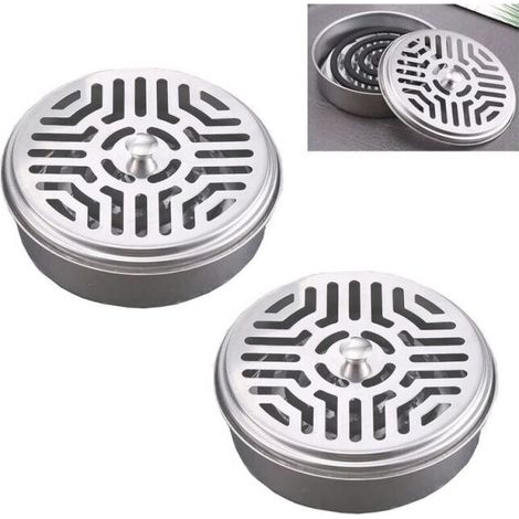 2 Pieces Stainless Steel Mosquito Coil Holders, Mosquito Coil Holder, Mosquito Coil Spiral Holder, for Home, Garden, Camping, Fishing, Travel, Outdoor (1/5)