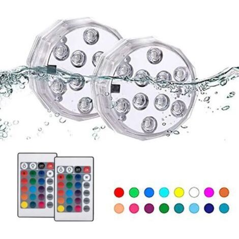 Éclairage Submersible de Piscine LED RGB Multicolore avec Télécommande Infrarouge pour Fontaines Vases et Noël - AUTRES