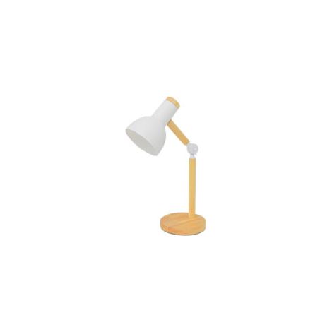 Lehrer-Flexolampe 1xE-27 aus Metall und Holz, ideal für Büro und Schlafzimmer, Schwarz, modernes und elegantes Design, Material: Metall (Leuchtmittel nicht enthalten) (Weiß) - Crezuo