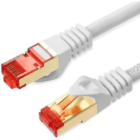 1 Câble Ethernet Cat7, double blindage STP, RJ45, 10 Gigabit, câble LAN 15 mètres, pour ordinateur routeur console (1/5)