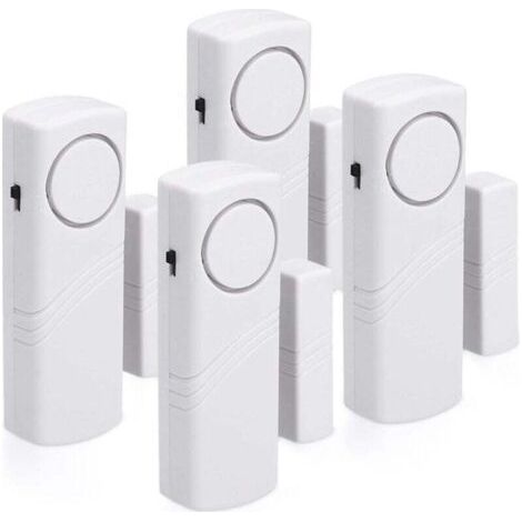 Alarme porte et fenêtre - Pack de 4 systèmes d'alarme antivol sans fil - Protection de votre domicile contre le vol - Fonctionnement magnétique - 100 dB (1/5)