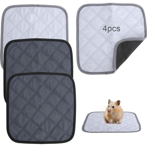 Lot de 4 Tapis Pipi Lavables pour Cochons d’Inde,30×30cm Absorbants s Antidérapants Tapis Imperméables Rapidement absorbantes pour Lapins Hamsters et Petits Animaux (1/5)