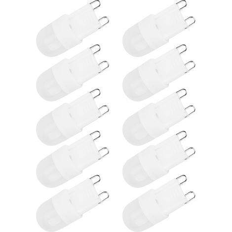 10 Stück 1,5-W-LED-Glühbirnen mit G9-Sockel, kleine BiPin-Sockelbirne für Kronleuchter, Innenbeleuchtung, 230 V