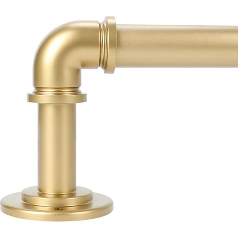 Tringles à rideaux industrielles dorées pour fenêtres de 122 à 213 cm (1,2 à 2,1 m), 2,5 cm de diamètre, occultantes, réglables et robustes, pour intérieur et extérieur (1/5)