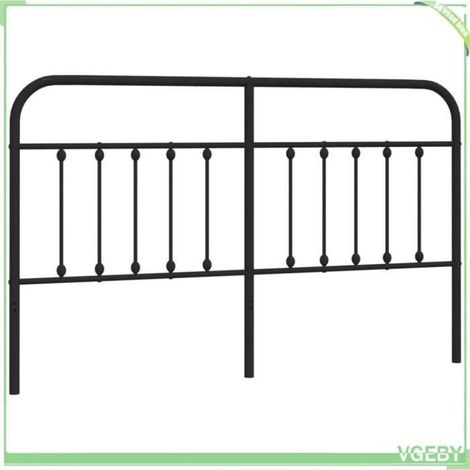 Tête de lit - V GEBY - 160 cm - Métal noir - Acier revêtu poudre - Style classique (1/4)