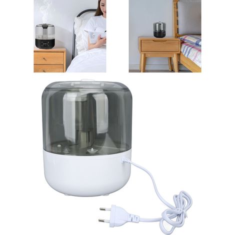Humidificateur à double jet grande capacité, 3 L, débit de brume important, blanc, pour la maison et le bureau. (1/5)