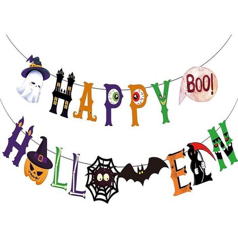 Guirlande d'Halloween, guirlande de vigne de citrouille squelette d'Halloween, accessoires décoratifs à suspendre à la porte pour l (1/5)