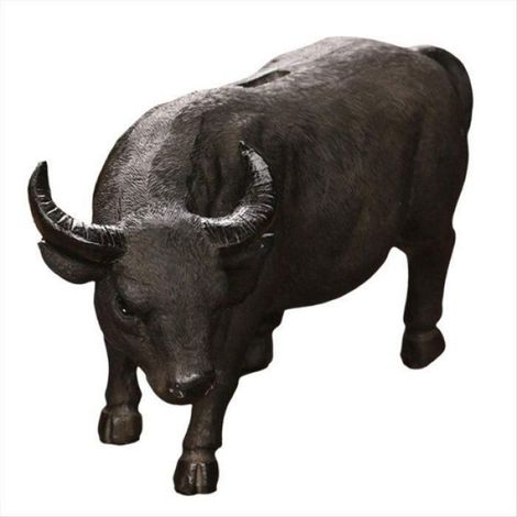 Statue Vache - Sculpture Décorative En Résine Noire - Pour Intérieur Maison Bureau Salon Chambre - 1 Pièce (1/5)