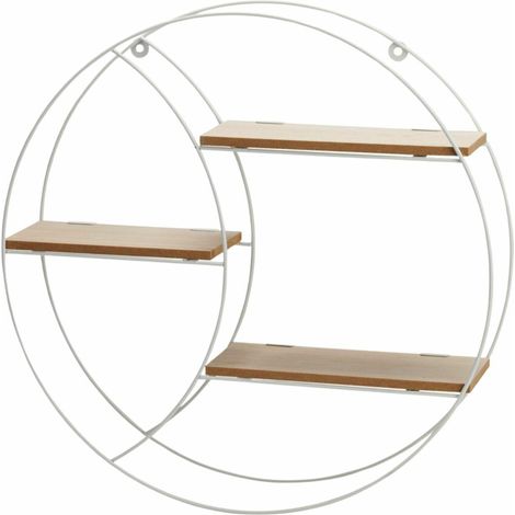 Metallwandregal aus MDF, weiß, rund, 44 cm