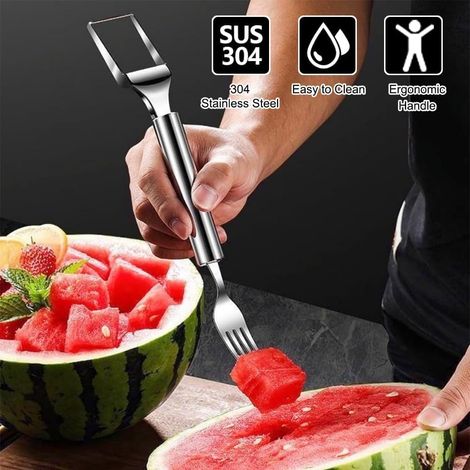 3 in 1 Wassermelonen Gabel Schneider Edelstahl Obstschneider (1/4)