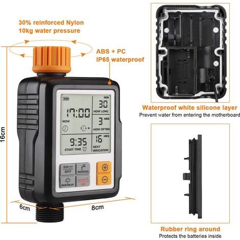 Programmateur Arrosage Automatique Minuteur Arrosage Goutte à Goutte, Imperméable et Utilisé à l'extérieur, Modes Multiples, 3" écran LCD, Irrigation pour Jardin Ferme Pelouse Fleur (1/5)