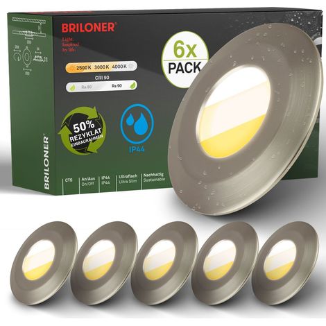 6er Set LED Bad Einbaustrahler LED Einbauleuchten Bad Spots CTS Flach Ra90