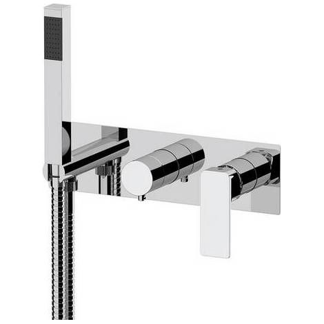 SET MISCELATORE A INCASSO A 2 VIE VASCA DOCCIA LINEA ICON Misura: Cromo