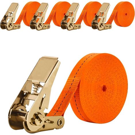 Spanngurte mit Ratsche 4 Stück, 1000 kg, 8m x 2.5cm, für Auto & Transport