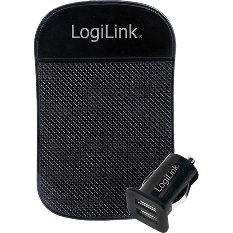 Logilink USB Kfz Netzteil, 2x USB-Port, 10.5W + Antirutschm. (PA0204)