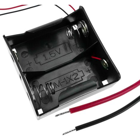 BeMatik - Battery compartment. Porte-pile plat pour 2 piles D LR20 R20 1.5V C C (1/5)