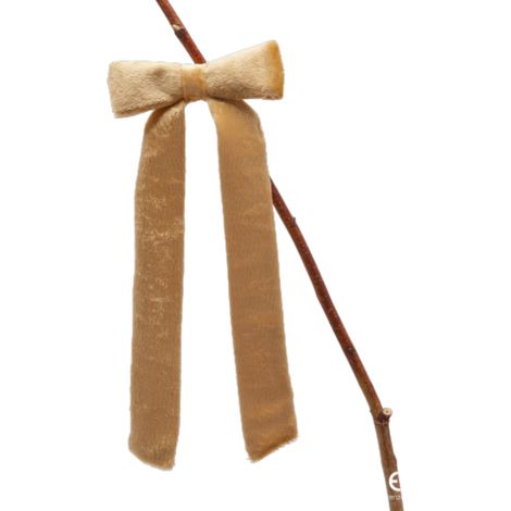 EDG Enzo De Gasperi Decoro Fiocco di Natale con Clip H 30 Cm L 13 Cm Velluto Oro (1/4)
