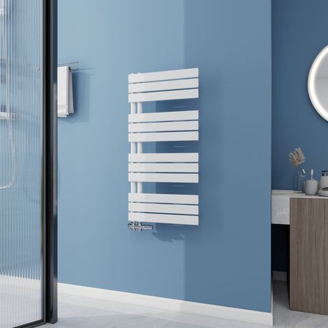 AICA Badheizkörper 1042x500 mm, 629W, Weiß Flach Handtuchwärmer für Badezimmer, Vertikal Handtuchtrockner mit Seitenanschluss (1/5)