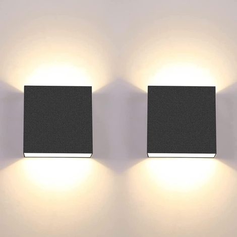 Applique Murale LED 7W Moderne Intérieur Lumière Blanche Froide 6000K Carrée Noir pour Chambre Salon Colonnade Jardin (1/5)