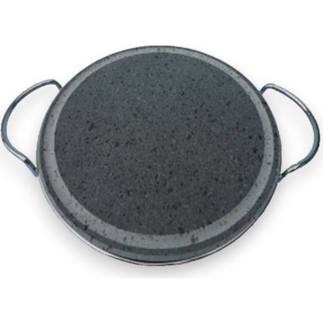 Piastra in pietra lavica tonda per uso alimentare barbecue in ferro 26.5 x 1.5 cm (1/5)