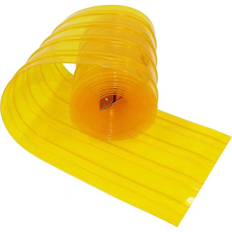 Rideau Laniere PVC pour Porte Niche Chien,3.6m20cm (avec 2pc Metal Strips) Jaune Rideau à Lanières Transparent Isolant Thermique et Résistant au Froid pour Porte de Maison de Chien (1/5)
