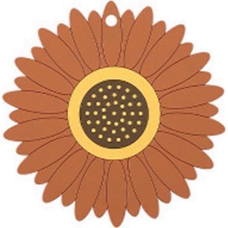 Dessous de plat isolant tournesol, antidérapant, résistant à la chaleur et aux brûlures, marron, taille M (1/5)