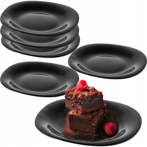 Set di piatti da torta KADAX 6x piatti da dessert 21 cm piatti neri