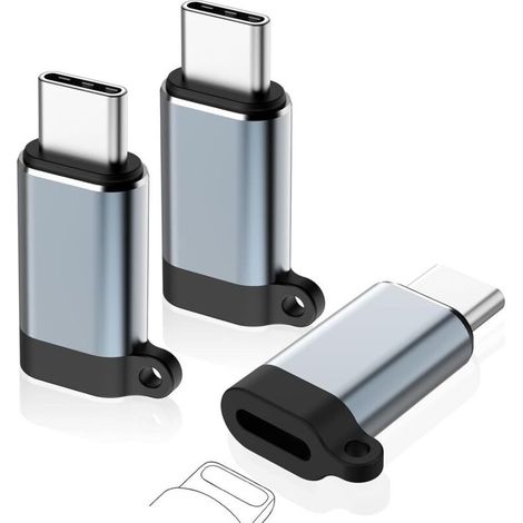 Adaptateur Lightning vers USB-C 36 W – Lot de 3 pièces pour iPhone 15/16 Pro, charge rapide et transfert données