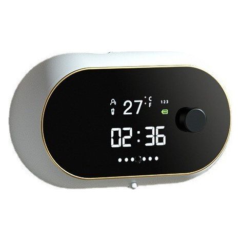 Dispenser di sapone liquido con schiuma, sensore di movimento, senza contatto, display della temperatura, timer, disinfettante, montaggio a parete senza foratura, 500 ml, bianco (1/5)