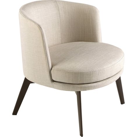 Fauteuil design crème Angel Cerda confort chic - Crème satiné métal marron (1/5)