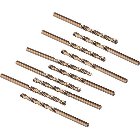 Juego de brocas de cobalto HSS M35, broca helicoidal de acero, diámetro de broca de 0,8 mm, 10 piezas. (1/4)