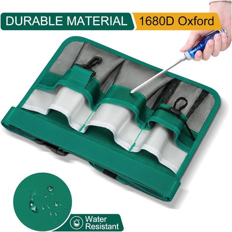 Tablier de jardin à ceinture porte-outils réglable, sac multi-poches pour jardinage et bricolage, Composition : 34 × 25 cm, Couleur : vert (1/5)