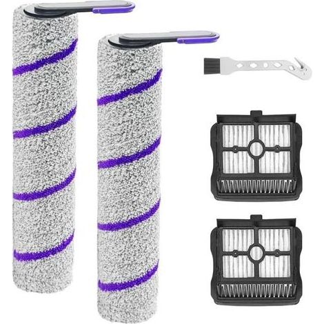 Têtes de remplacement et filtres HEPA compatibles avec les aspirateurs humides et secs Rowenta X-Clean 10 et Narwal S20 Pro,Comprenant 2 rouleau de brosse + 2 filtres + brosse de nettoyage (1/5)