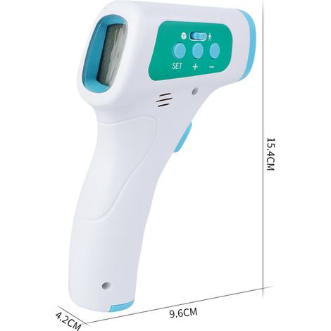 Thermomètre sans contact trois en un, affichage à cristaux liquides, mesure de température instantanée sans contact de la température corporelle et de la surface corporelle, infrarouge précis, 1 blanc (1/2)
