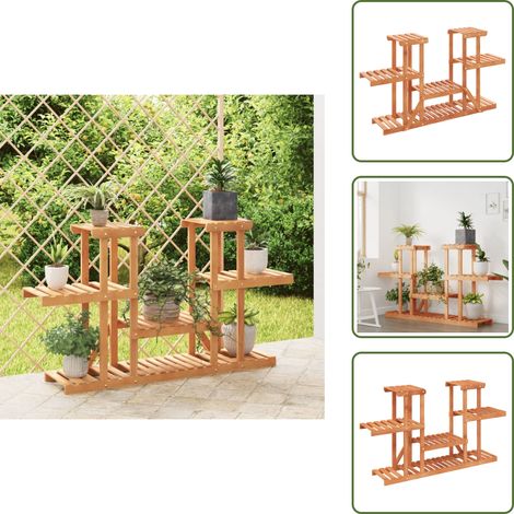 Support à fleurs 110x25x73 cm bois massif de sapin - Support Mural Plante - Rangement Intérieur - Étagères Murales - Supports Plantes Bois - Déco Intérieure (1/5)