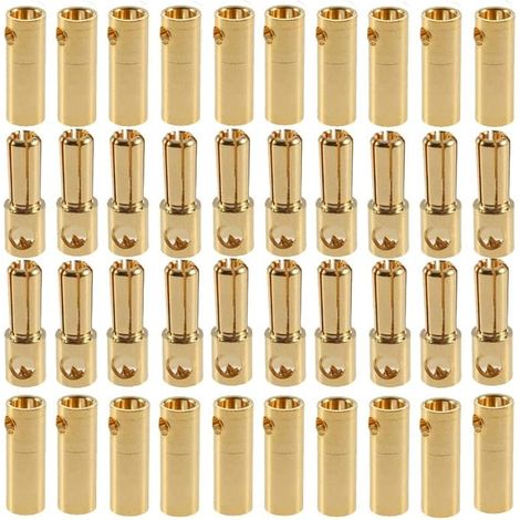 Connecteur Mâle Femelle Fiche Banane 5MM 5.0MM Plaqué Or pour RC Batterie ESC Moteurs (5.0MM) (1/3)