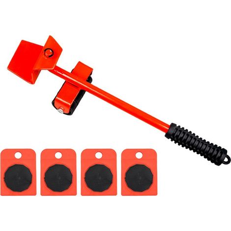 Outil de levage lourd mobile 5 en 1 Outil pratique pour meubles d'origine, rouge