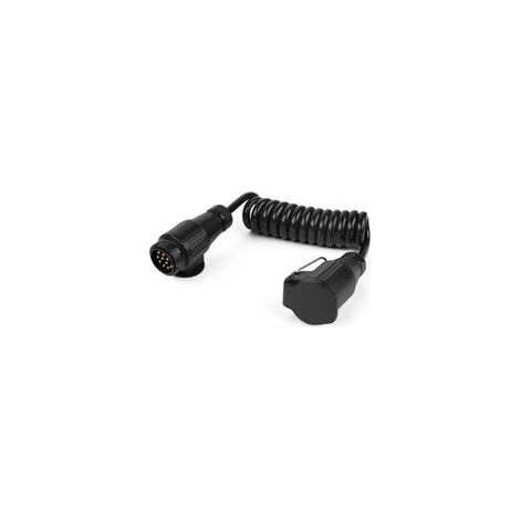 Câble Remorque 13 Broches Spiralé 2m, Rallonge Spiralée Étanche 12V/24V, Connecteur Anhänger 13 Pôles pour Voiture, Camion, Tracteur, Caravane, Camping-Car, Remorque Électrique (1/5)