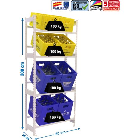 Simonrack Scaffale in metallo bianco 2000x800x300 mm