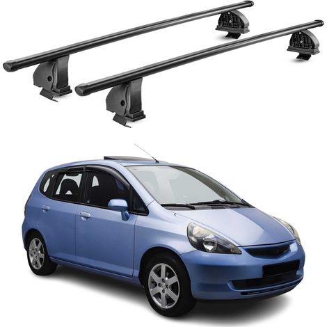 OMAC Stahl Dachträger Querträger Honda Jazz I 2002-2008 – TÜV / DIN 75302:2019 – Abschließbar – Max. 75 kg – 2 Stangen – Schwarz (1/5)