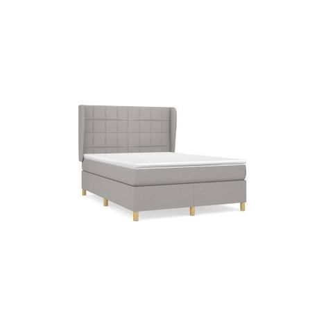 Sommier à lattes de lit avec matelas Gris clair 140x190 Tissu (1/5)