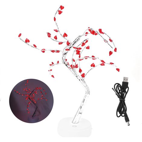 Arbre lumineux USB/piles 60LEDs rouge amour IP20 étanche décoration DIY salon maison (1/5)
