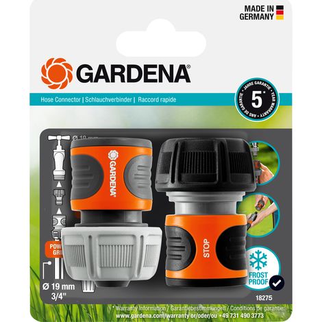 GARDENA Raccords rapide + Aquastop 19 mm (18275-20)