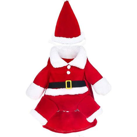Costume de Noël pour animaux de compagnie, vêtements mignons pour chien et chat avec bonnet de Noël (1/5)