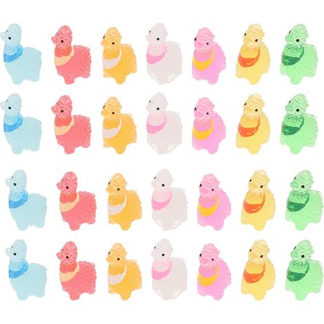 Lot de 60 Figurines Miniatures d'animaux en Résine Phosphorescente Alpaga pour Décoration de Jardin et Maison, Design Créatif Réutilisable et Polyvalent (1/5)